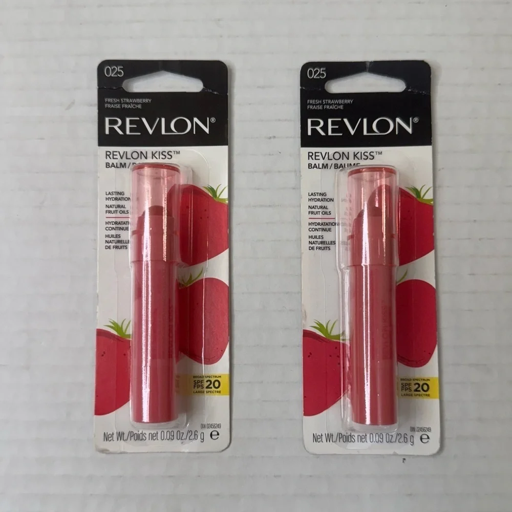 Revlon Kiss Lip Balm Stick, Fresh Strawberry 25, SPF 20, 0.09 oz